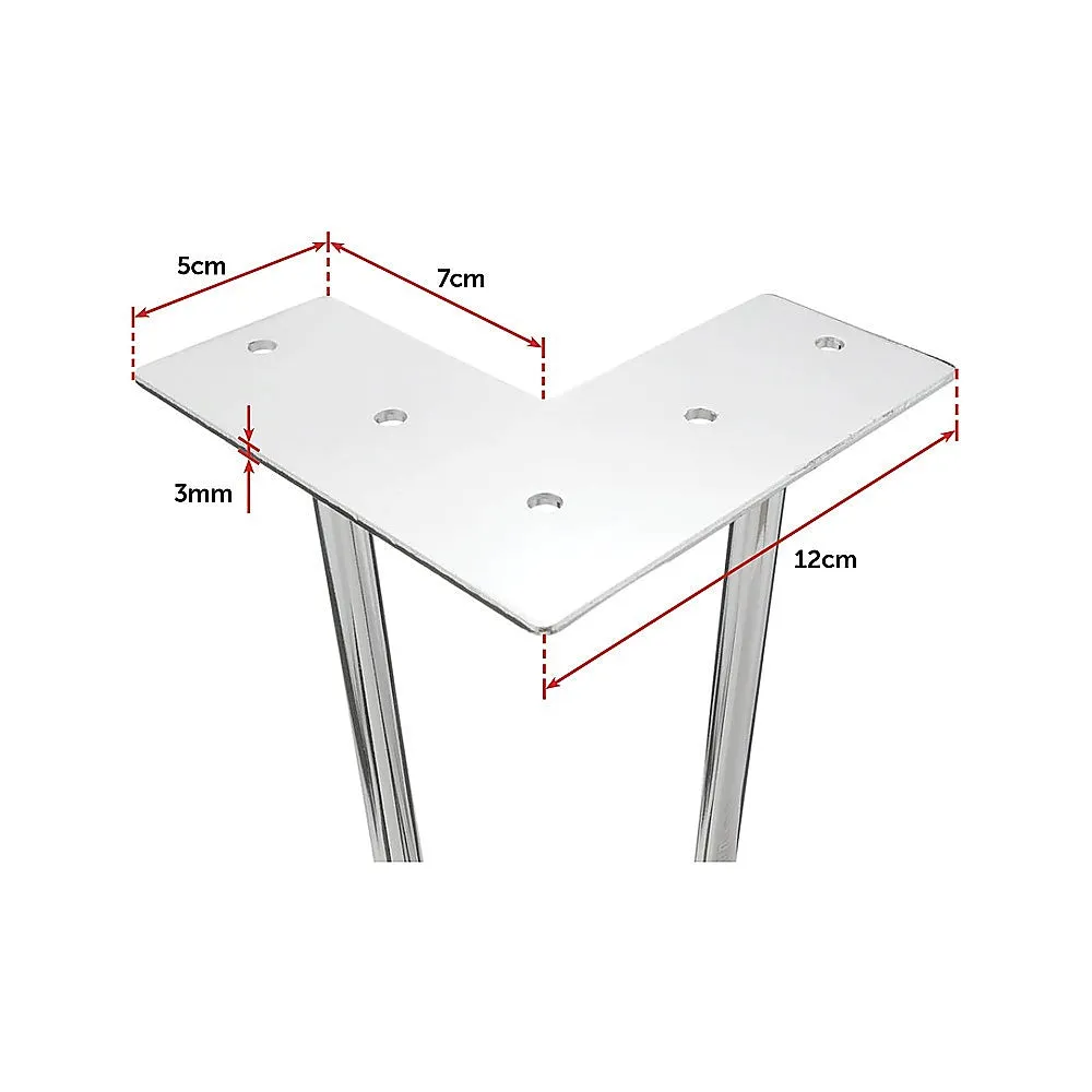 Heavy-Duty Chrome Hairpin Table Legs Set, Steel, 41cm