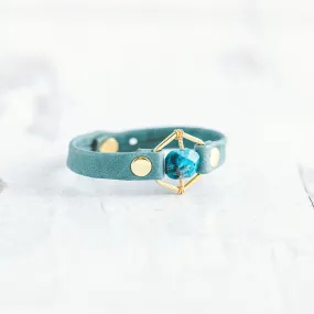 Honeycomb Bracelet - Gold & Sky Blue - Apatite