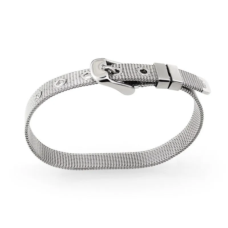 Hot Sale!! 8mm/ 10mm Stainless Steel Wristband Bracelet Fashion Accessory Fit for Slide Letters Charms High quality