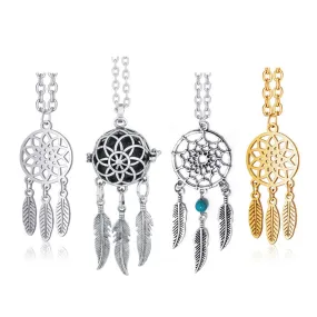 Indian Mandala Lotus Dream Catcher Necklace