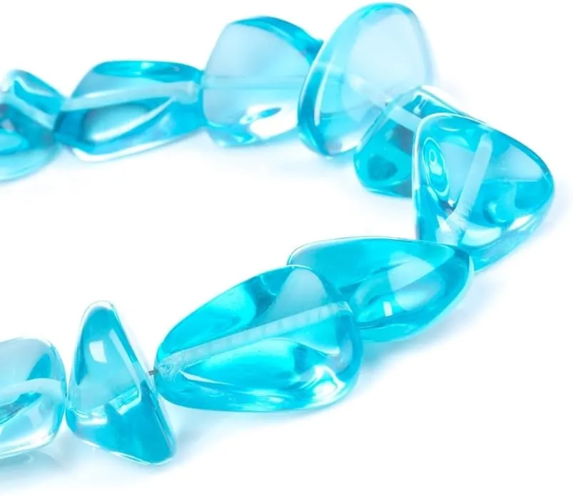 Jackie Brazil Sugar Resin Flintstone Bone Diamonds Necklace (Light Blue Transparent)