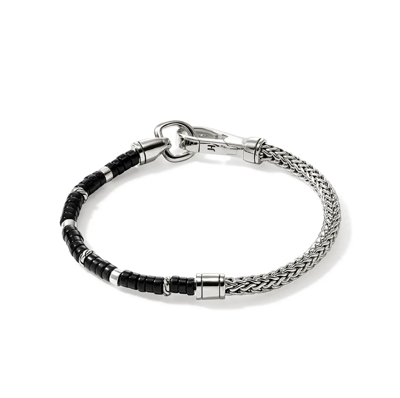 John Hardy Heishi Sterling Silver Black Onyx Bead Bracelet