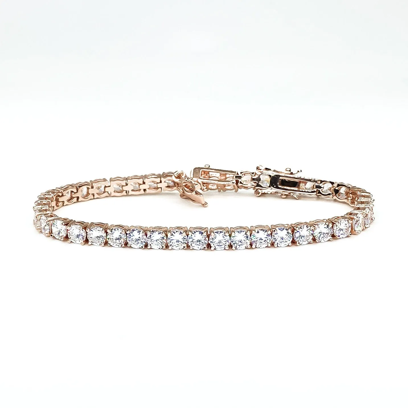 Juliette Round CZ Rose Gold Tennis Bracelet - 7.25in & 8in | 10ct