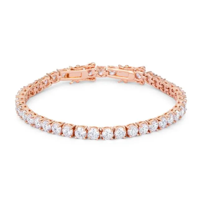 Juliette Round CZ Rose Gold Tennis Bracelet - 7.25in & 8in | 10ct