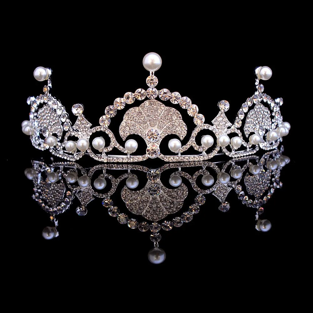 Kate& William Royal Rhinestone Crystal Wedding Hair Crown Tiara Hair Jewelry Crown Wedding Pearl Hair Accessories Bride Hairband