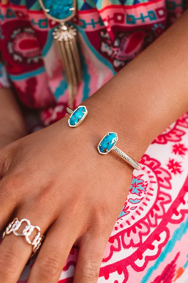 Kendra Scott Elton Gold Cuff Bracelet in Bronze Veined Turquoise Magnesite