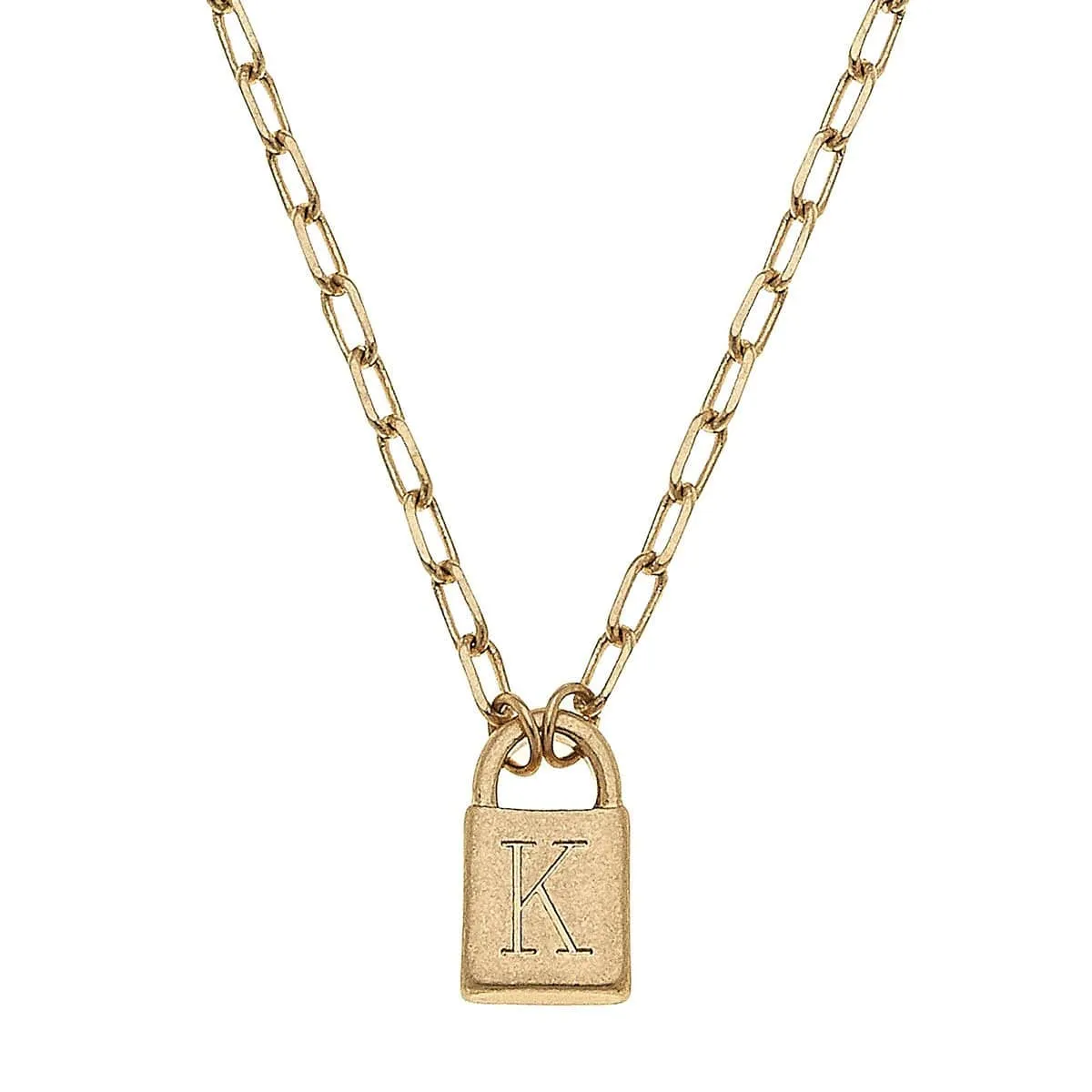 Kinsley Padlock Initial Necklace