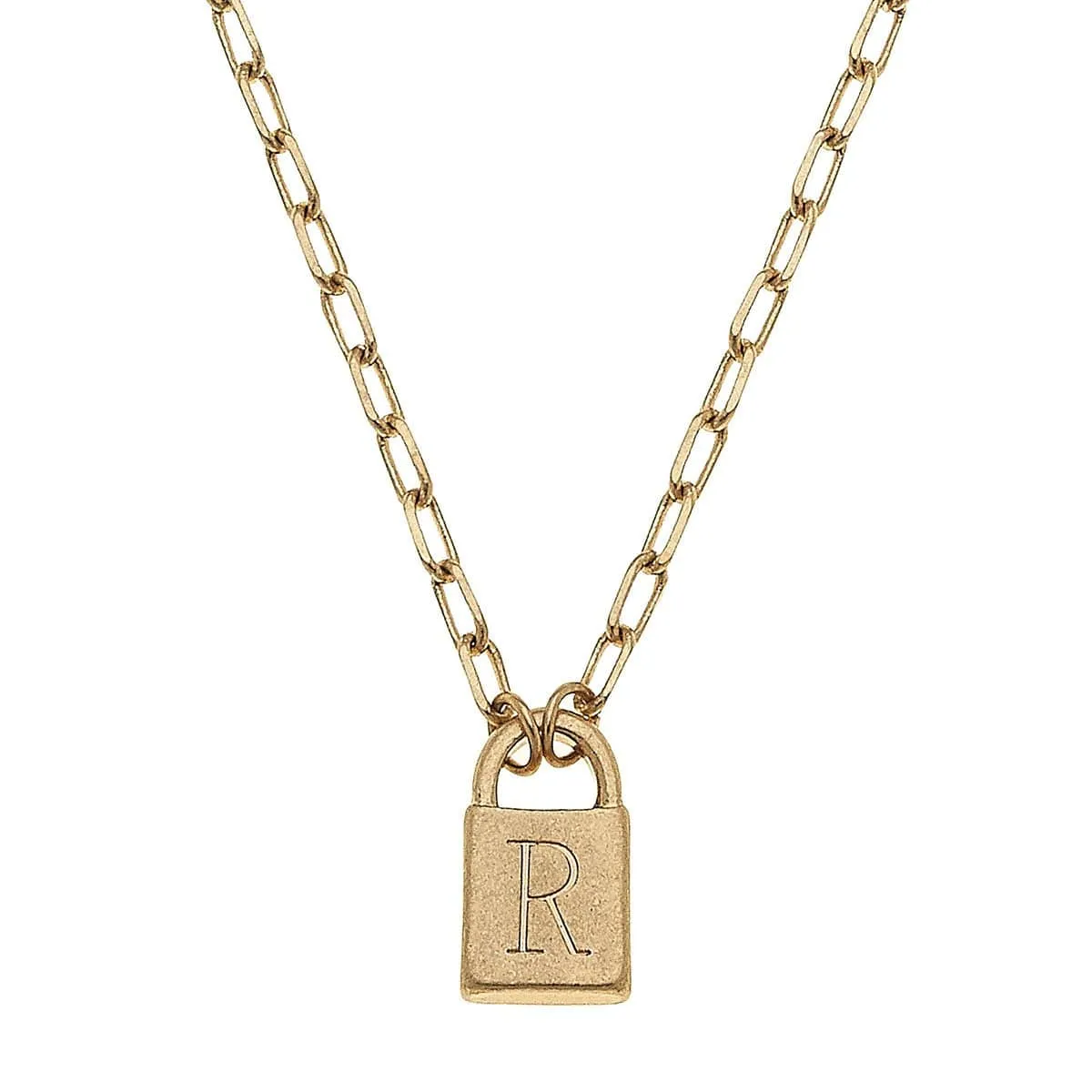 Kinsley Padlock Initial Necklace