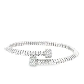 Knife-Edge Ribbed Criss Cross Diamond Bracelet