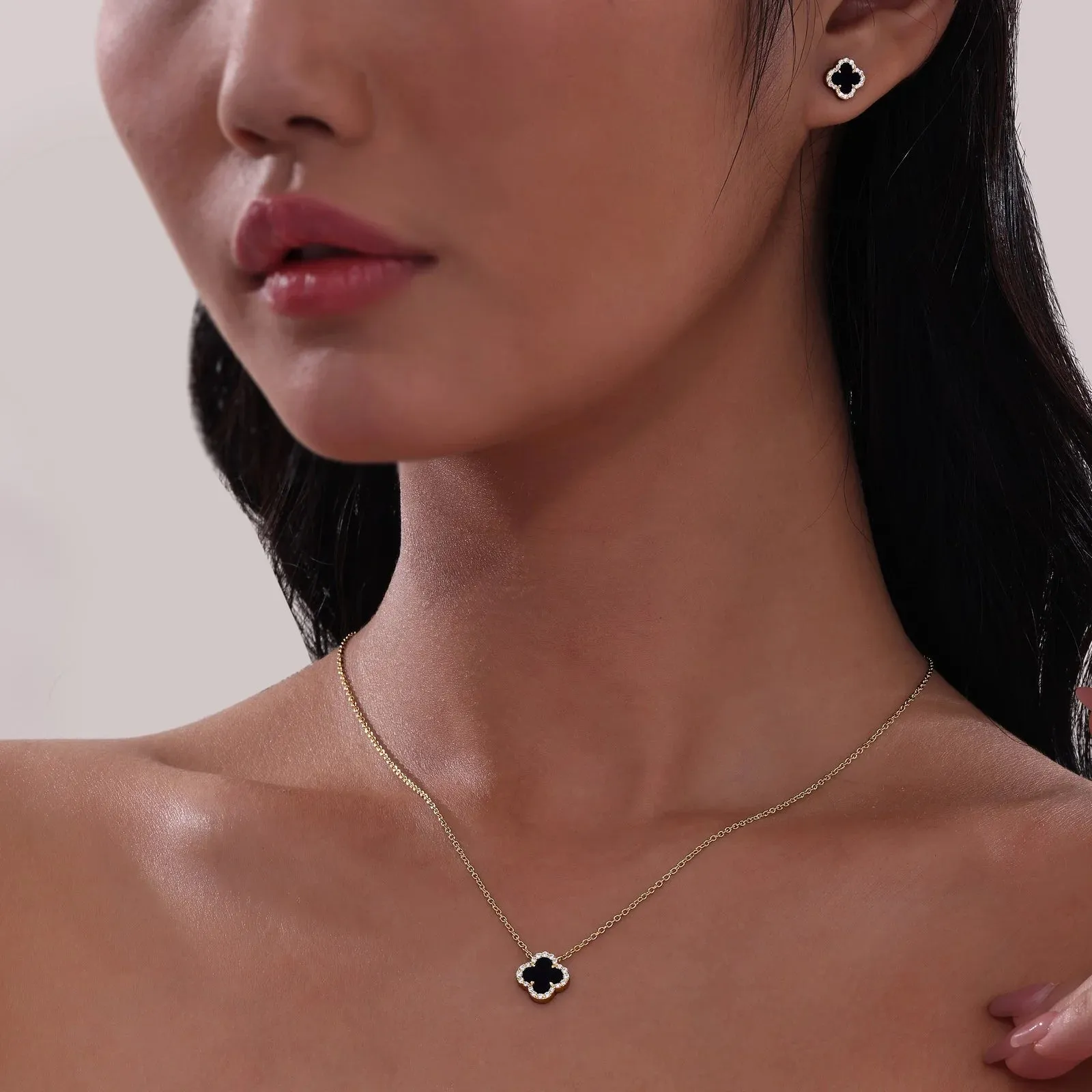 Lafonn Simulated Diamond & Black Onyx Halo Necklace N0334OXG20