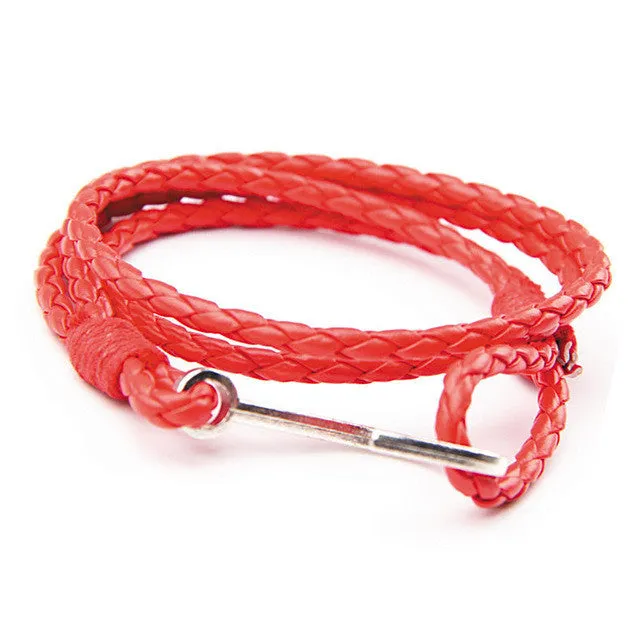 Leather Bracelet Mens Jewelry Handmade Braided Rope Chain Braclet For Women Accessories Boys Wristband. NIUYITID.