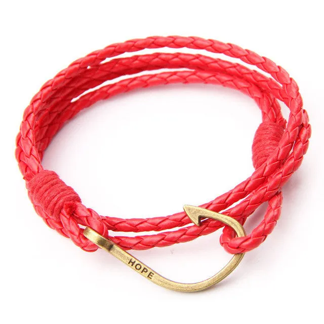 Leather Bracelet Mens Jewelry Handmade Braided Rope Chain Braclet For Women Accessories Boys Wristband. NIUYITID.