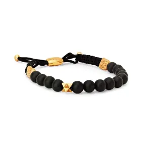 LH x JA Akasha Onyx Mala Bead Bracelet with Brass Merkaba