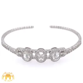 LIMITED EDITION: 3.31ct Diamond 18k White Gold Cuff Bracelet (VS diamonds, rose-cut diamonds)