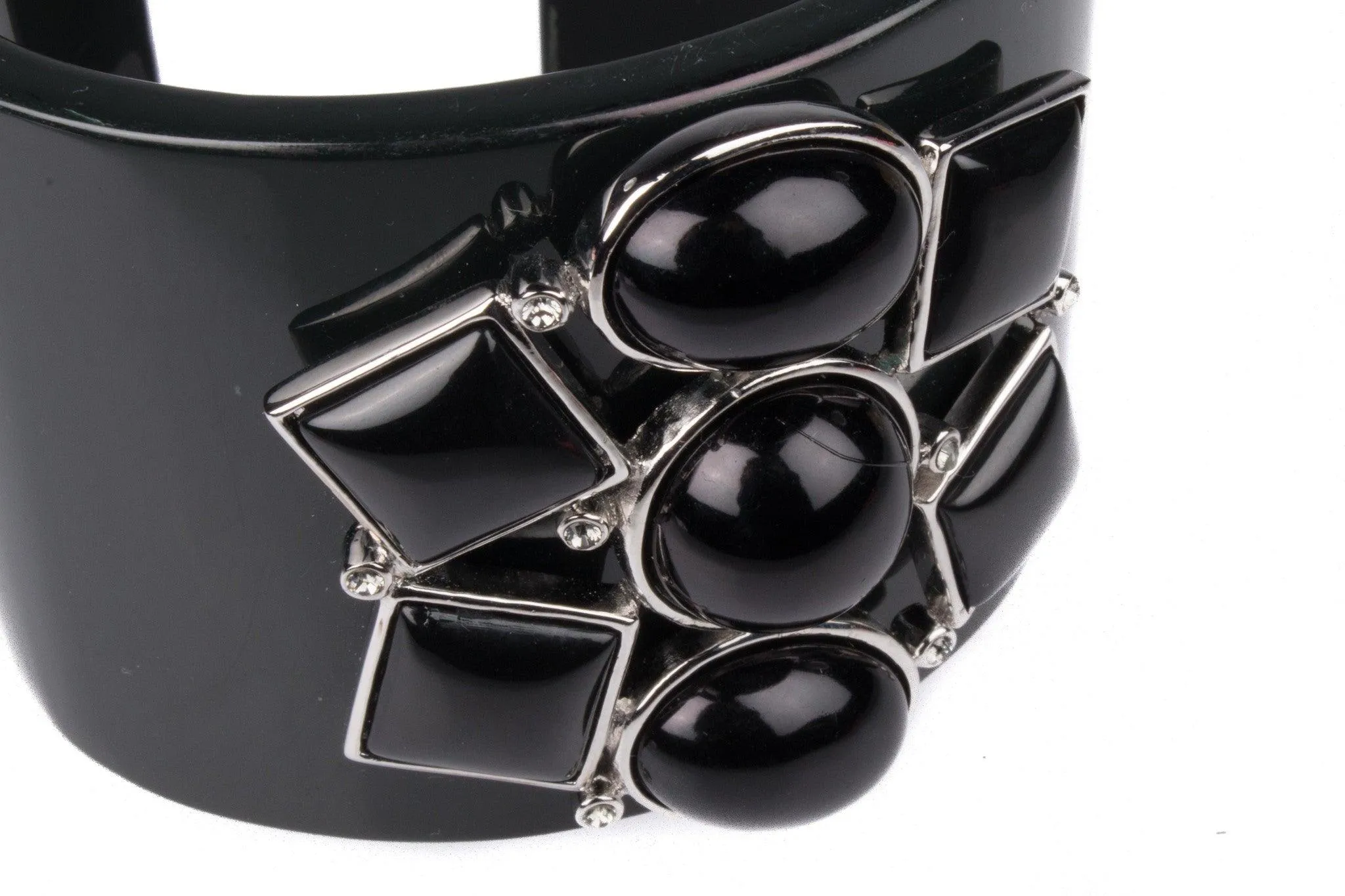 L.K Bennett plastic black and diamante cuff