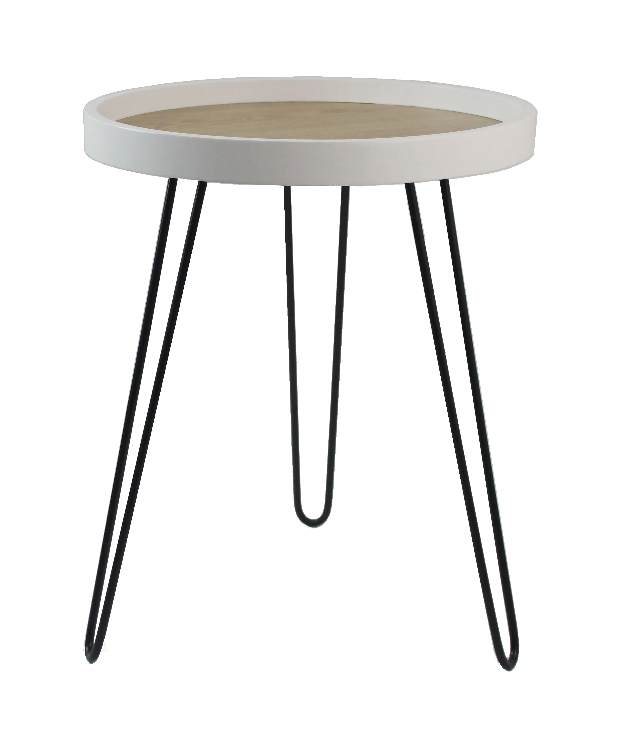 Maisie Side Table-Ash Veneer Top, Hairpin Legs