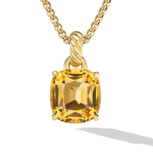 Marbella Pendant in 18K Yellow Gold with Citrine, 12mm