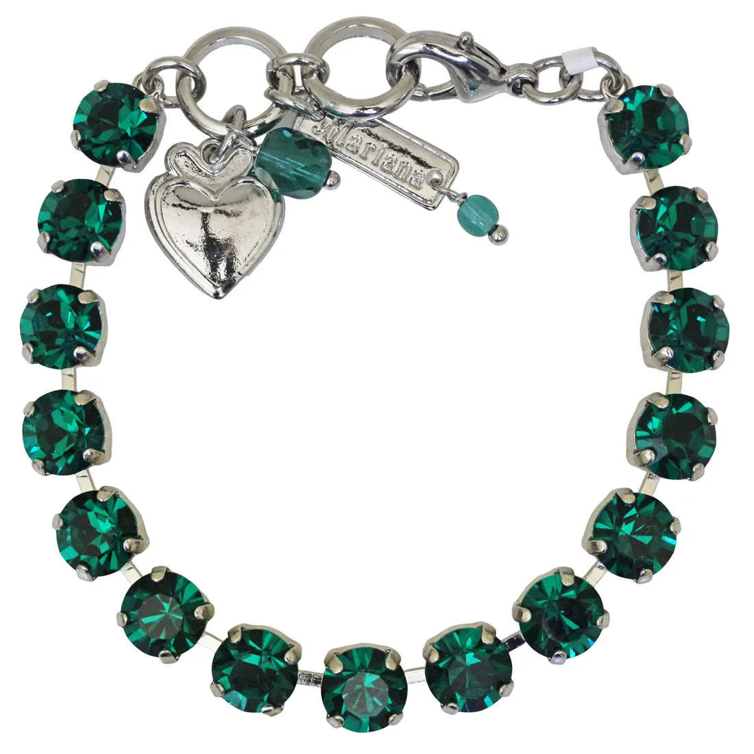 Mariana "Green with Envy" Rhodium Plated Must-Have Everyday Crystal Tennis Bracelet, 4252 205ro