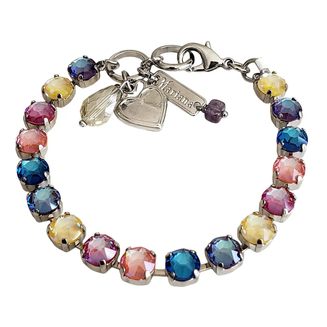 Mariana "Lollipop" Rhodium Plated Petite Crystal Bracelet, 4435 140-2ro