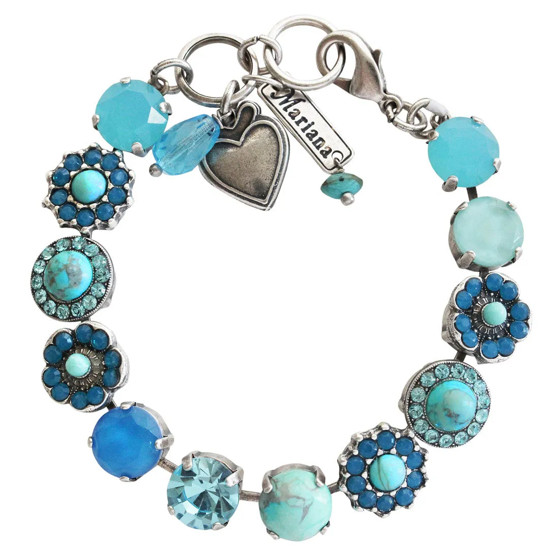 Mariana "Zambezi" Silver Plated Lovable Mixed Element Crystal Bracelet, 4045/1 M1082