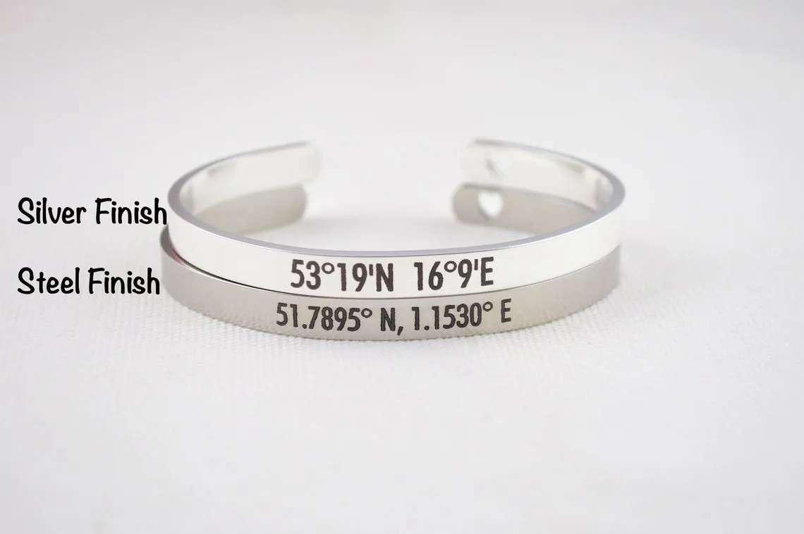 Men Steel Cuff Bracelet Personalised