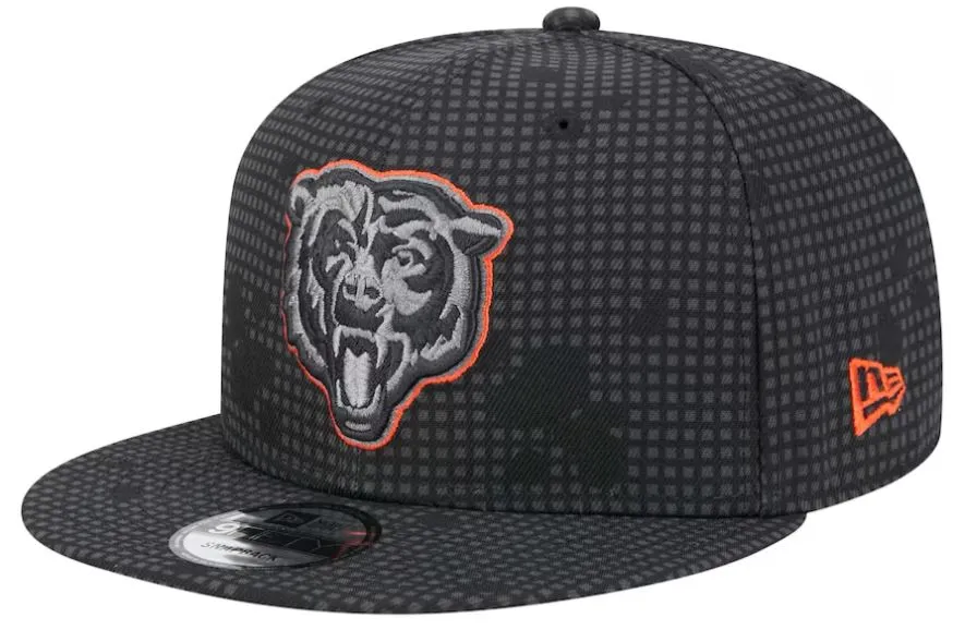 Men's New Era Black Chicago Bears Midnight Ink Pop Outline 9FIFTY Snapback Hat