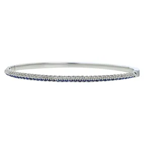 Miiori 18K White Gold Sapphire and Diamond Bangle