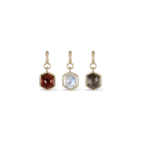 Mini Hexagon Dome Gemstone SR Pendant