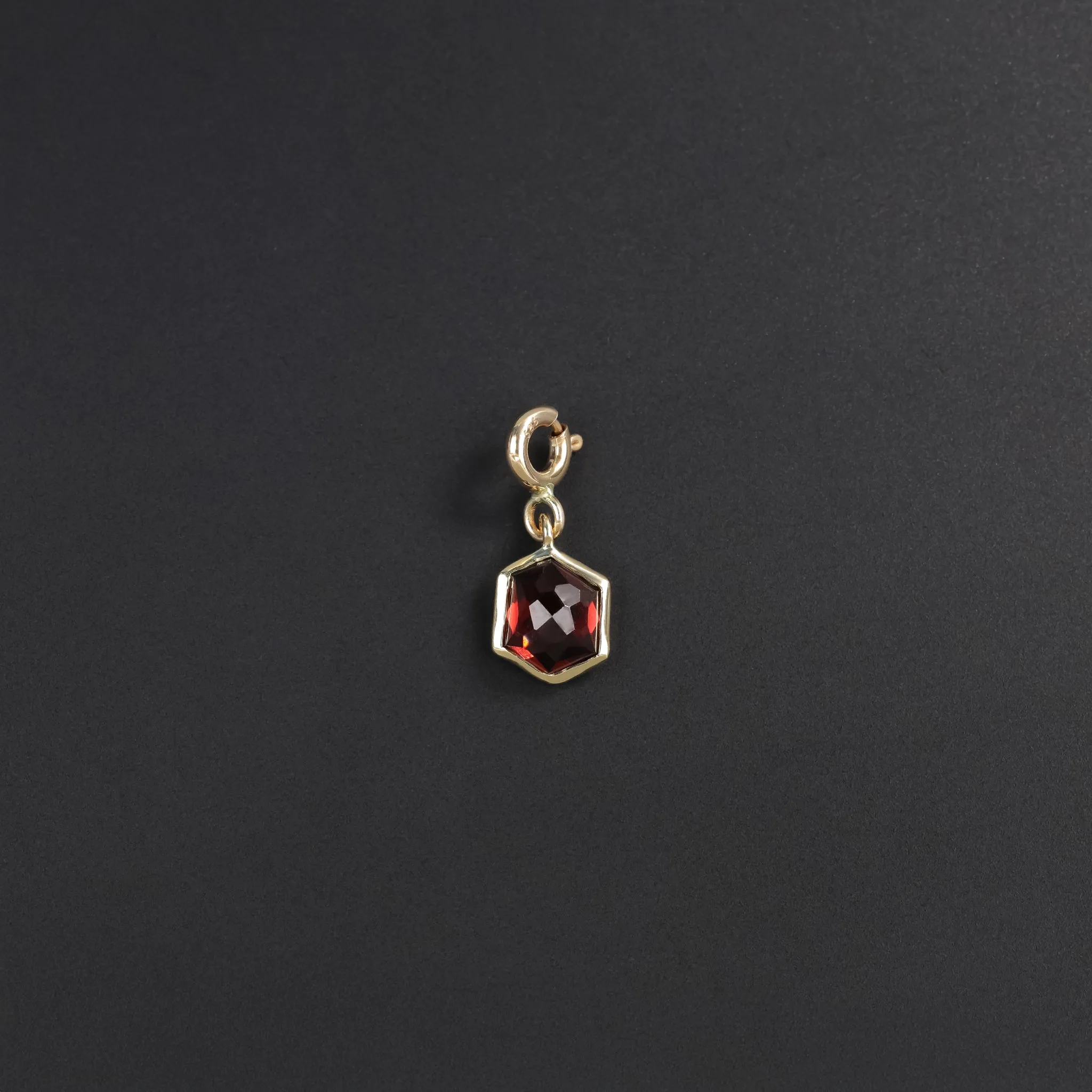 Mini Hexagon Dome Gemstone SR Pendant