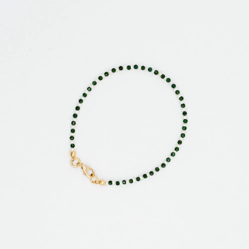 Mini Pearl and Green Onyx Bracelet