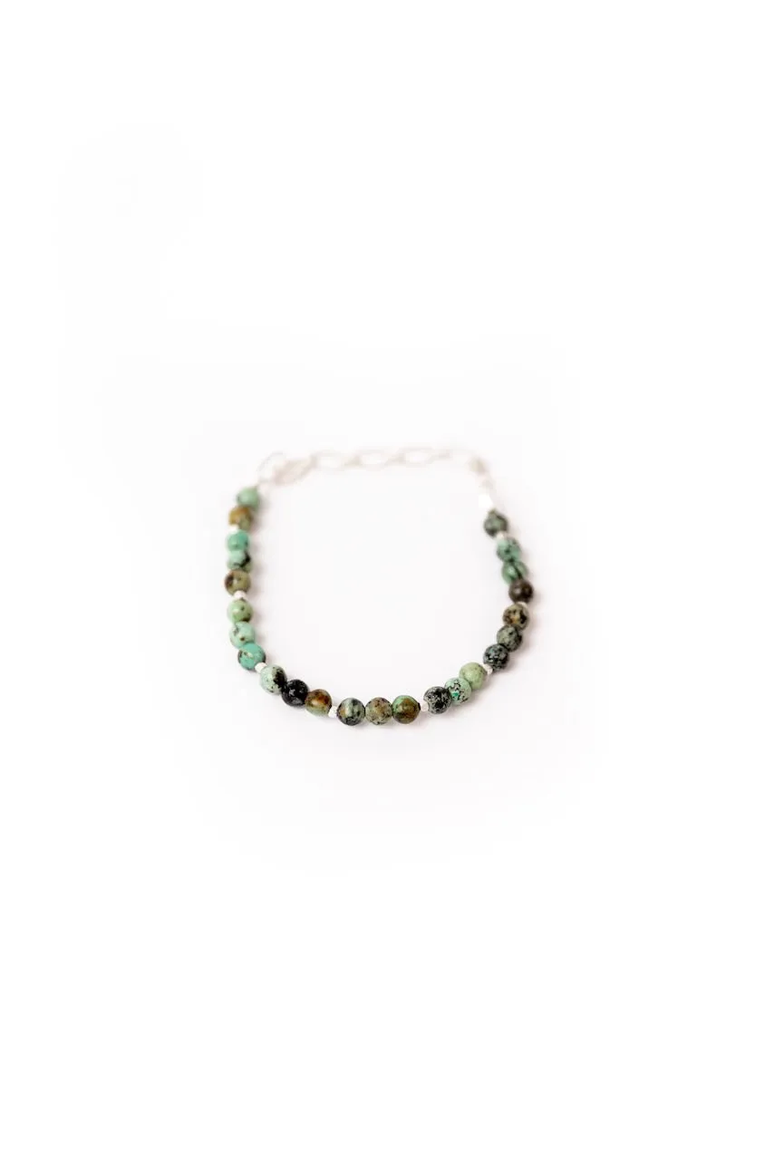 Mini Silver Stone Stacking Bracelet