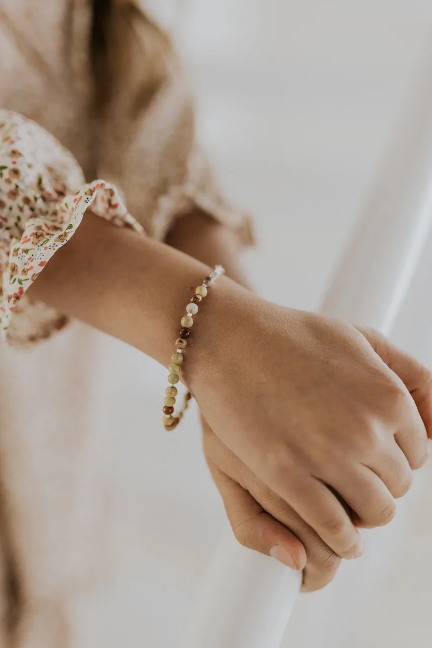 Mini Silver Stone Stacking Bracelet