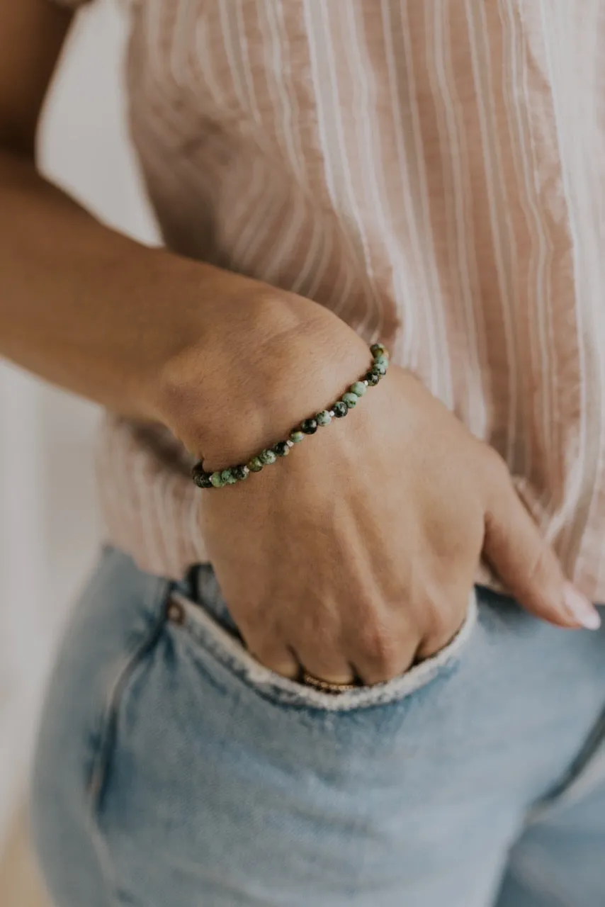 Mini Silver Stone Stacking Bracelet