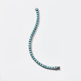 Mini Turquoise Tile Tennis Bracelet