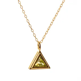 Minimalist Peridot Charm Necklace