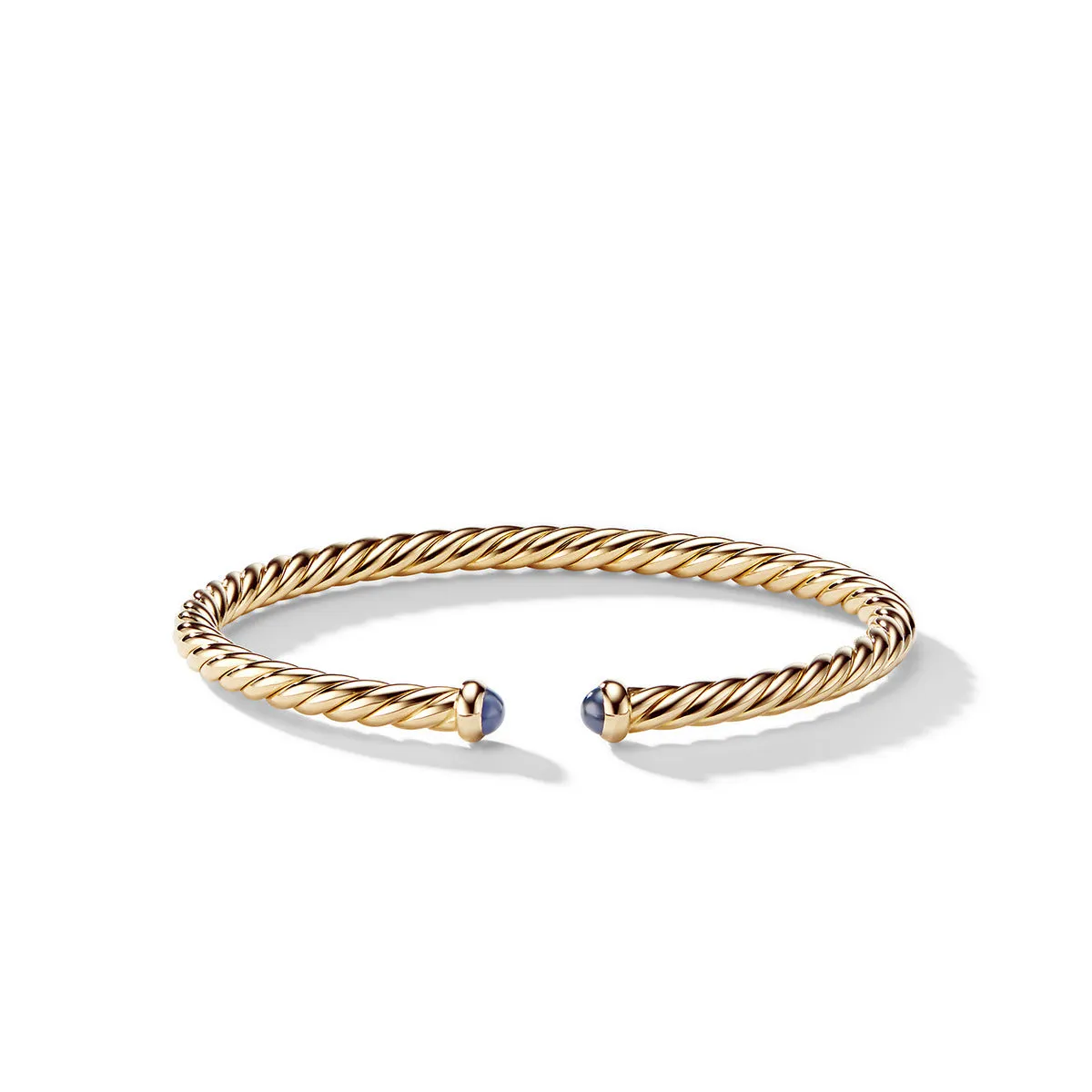 Modern Cablespira Bracelet in 18K Yellow Gold with Blue Sapphires