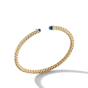 Modern Cablespira Bracelet in 18K Yellow Gold with Blue Sapphires