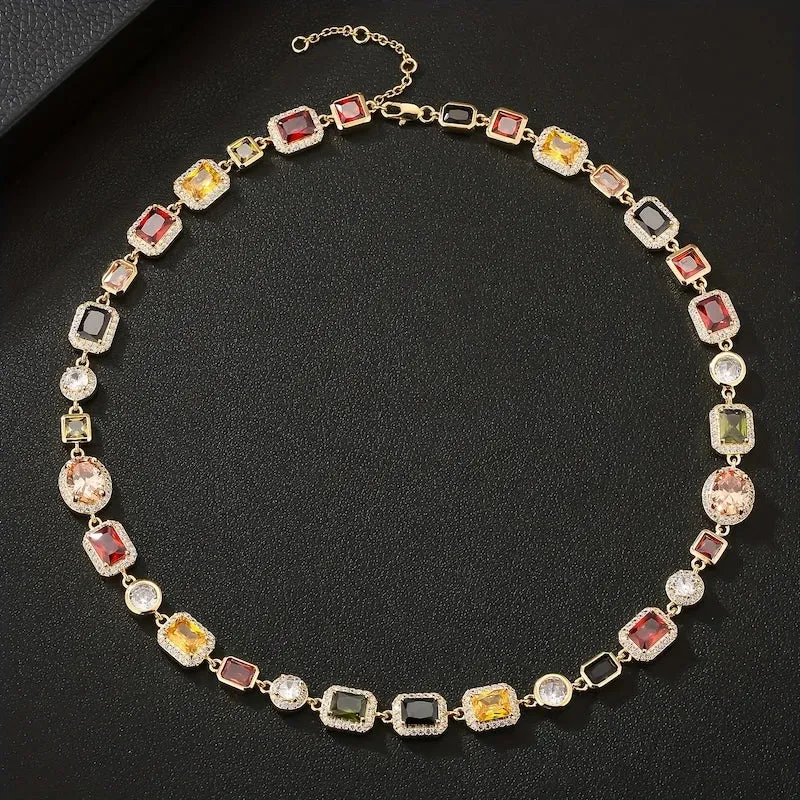 Multi-colored Gemstone necklace and bracelet