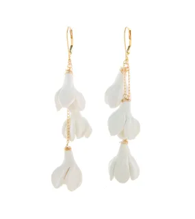 Naiah White Pikake Drop Earrings