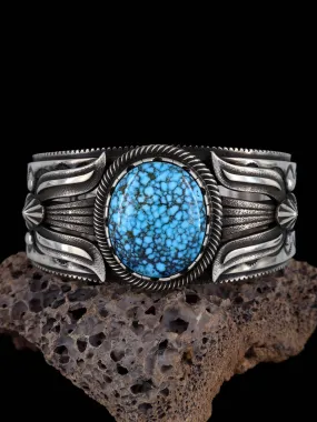 Native American Jewelry Kingman Turquoise Sterling Silver Cuff Bracelet