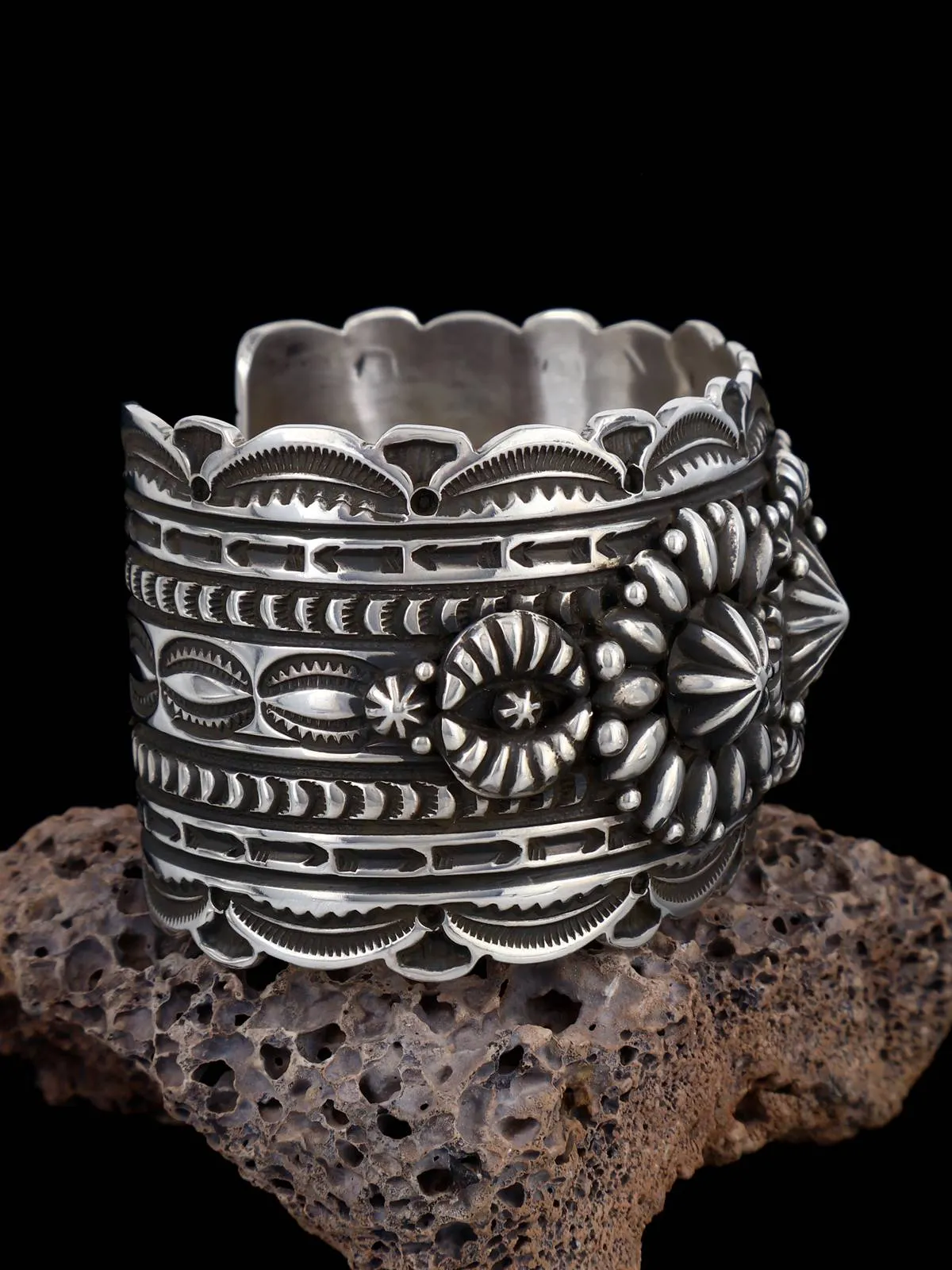 Native American Sterling Silver Sculpted Cuff Bracelet