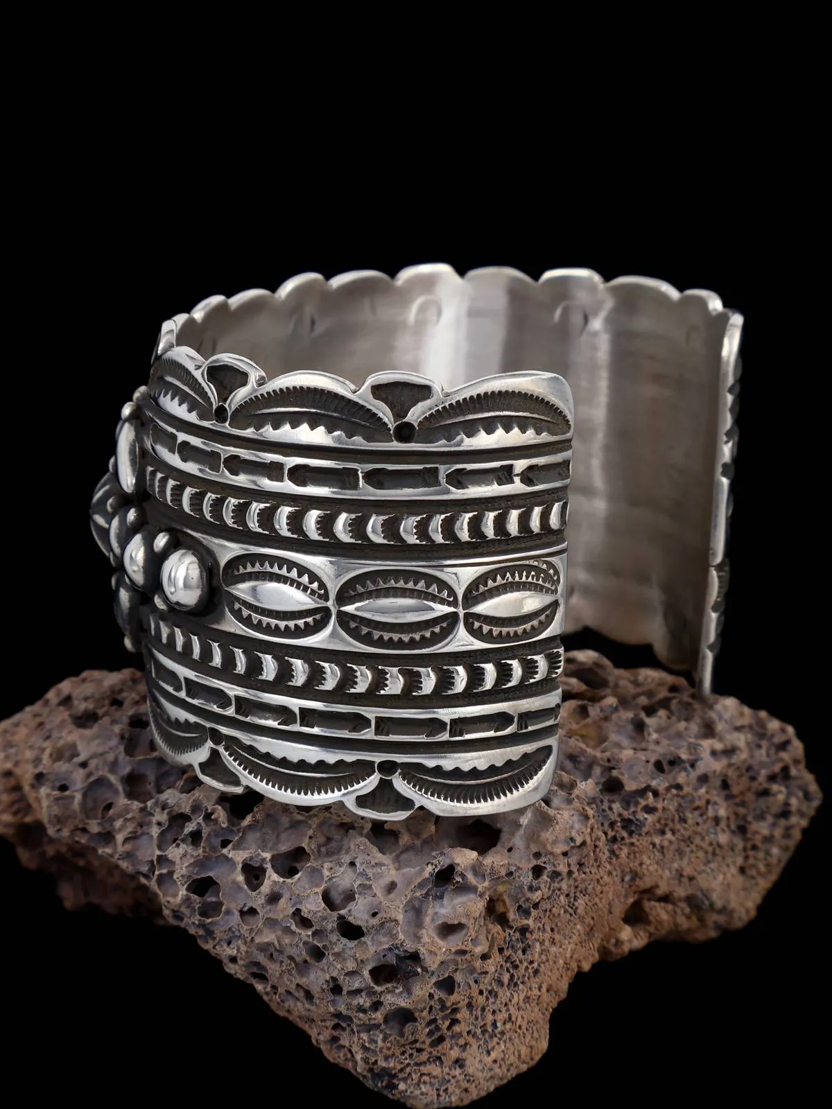 Native American Sterling Silver Sculpted Cuff Bracelet