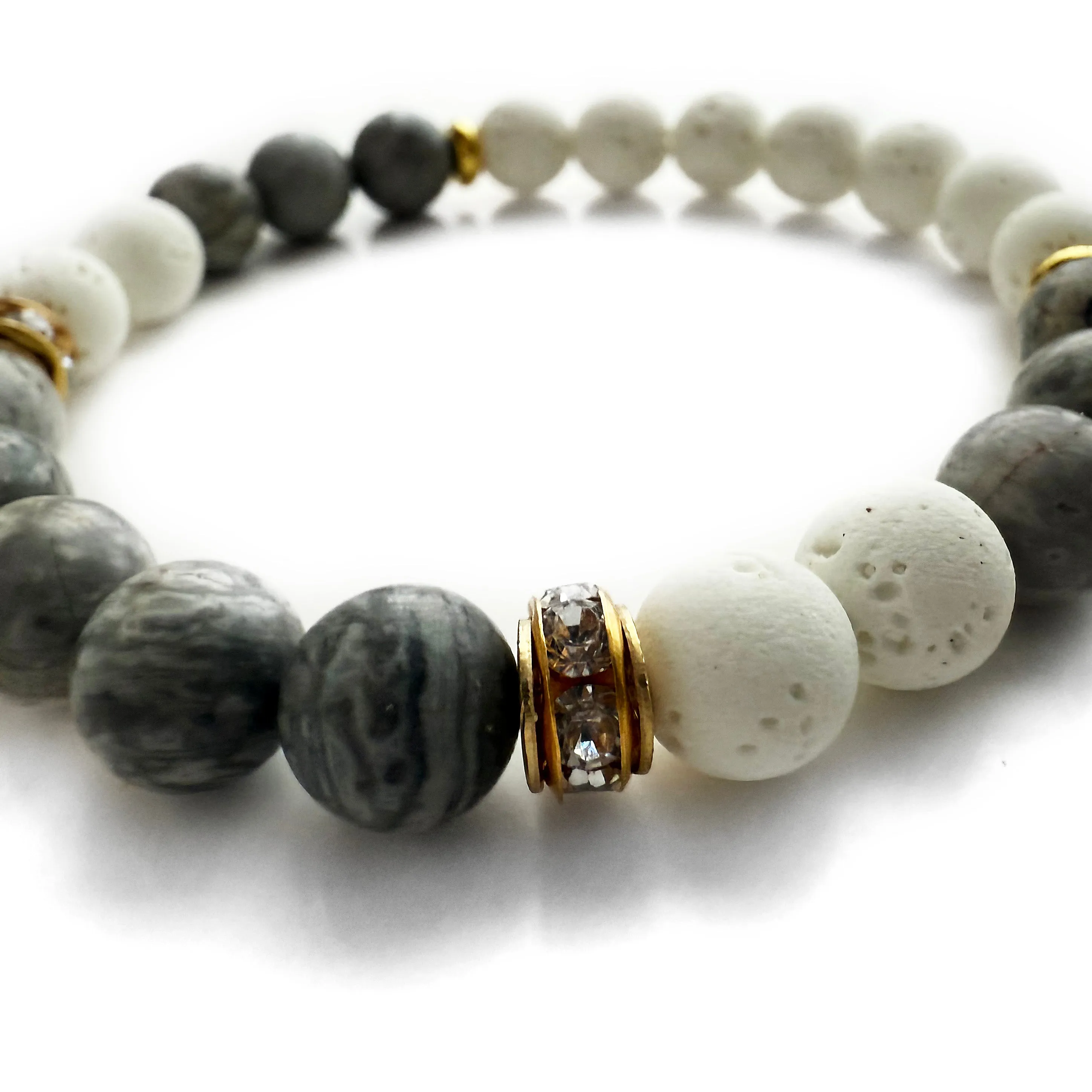 Natural 8mm Gemstone Bracelet, Mountain