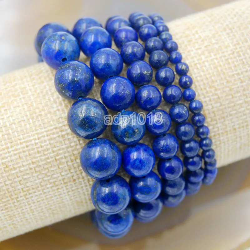 Natural Lapis Gemstone Beads Stretch Bracelet Healing Reiki