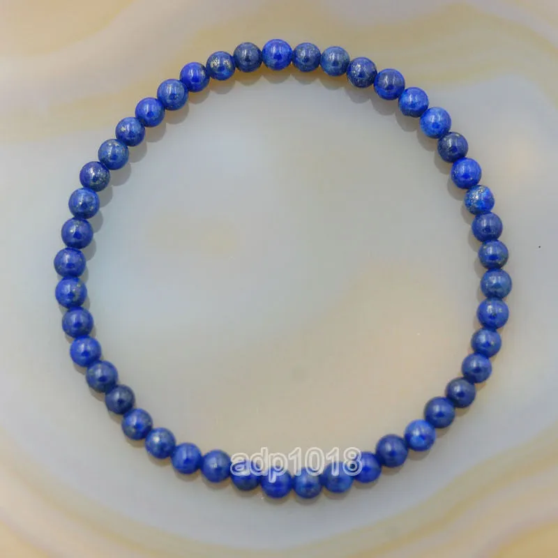 Natural Lapis Gemstone Beads Stretch Bracelet Healing Reiki