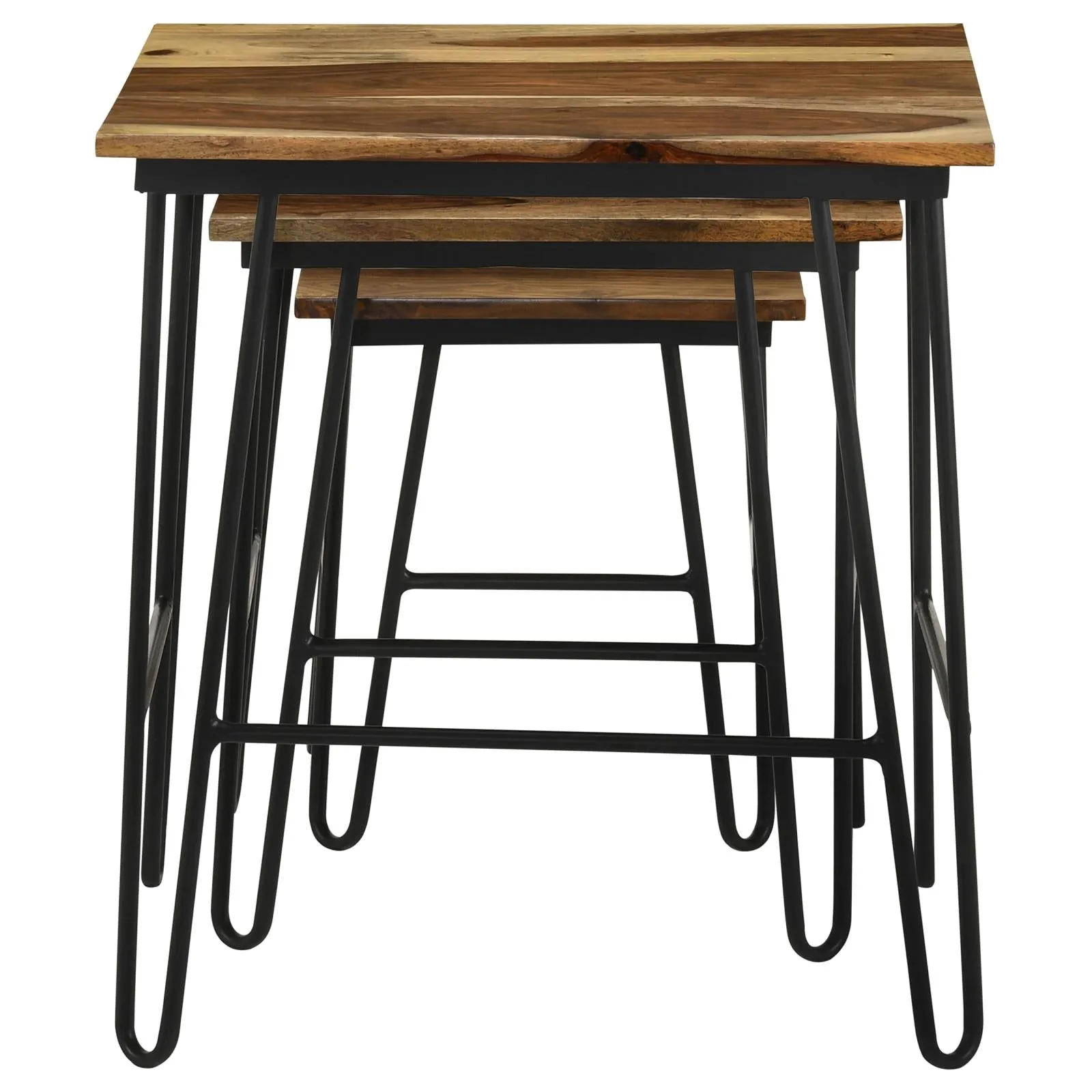 Nayeli 3-Piece Nesting Table with Hairpin Legs Natural/Black