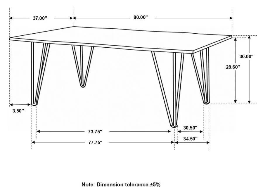 Neve Live-Edge Dining Table With Hairpin Legs Sheesham Grey And Gunmetal