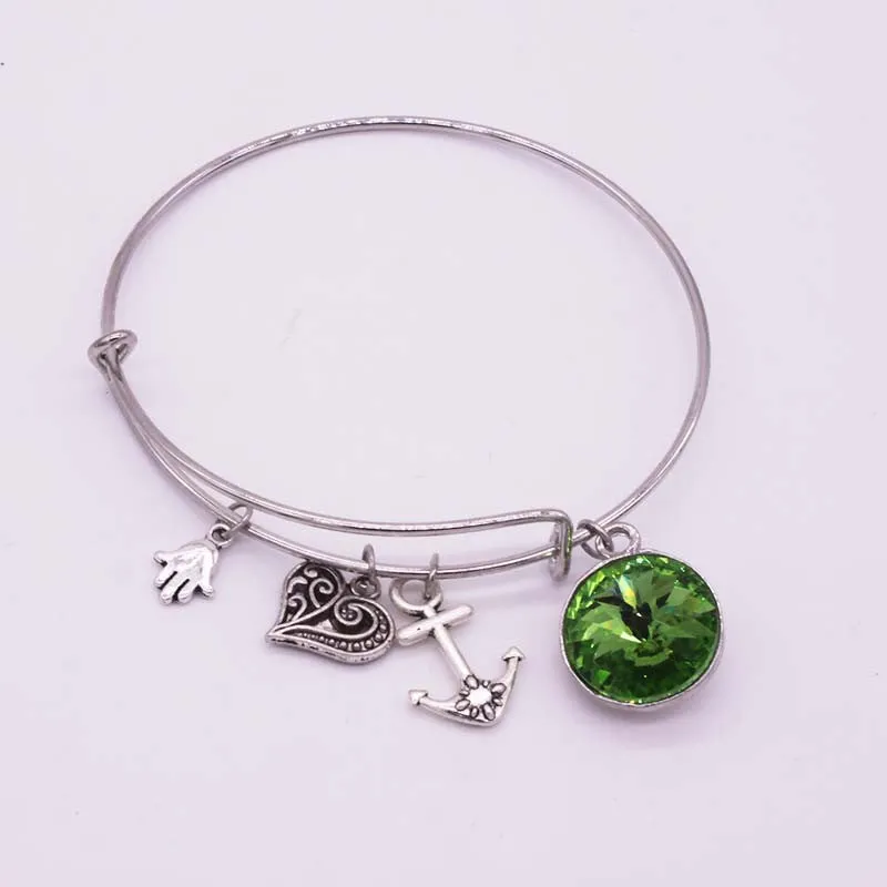 New Alex Charm Bracelets Bracelets & Bangles Summer Style Setting Crystal Disc LOVE Bangles For Women Gift Jewelry