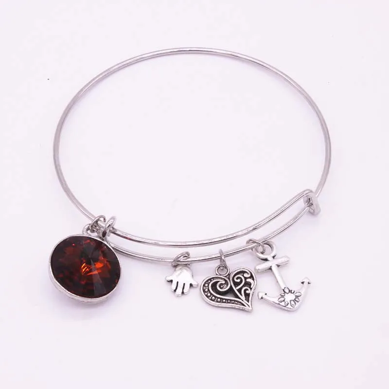 New Alex Charm Bracelets Bracelets & Bangles Summer Style Setting Crystal Disc LOVE Bangles For Women Gift Jewelry