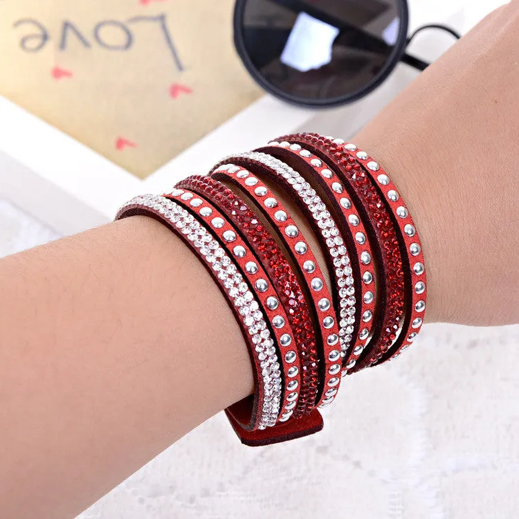 New Women's Red Fashion Leather Bracelets For women Christmas Gifts New Year